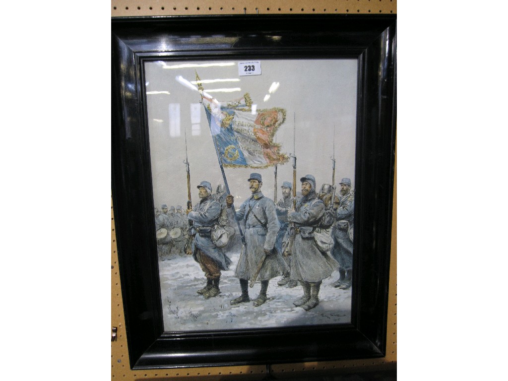 Appraisal: Framed French military print