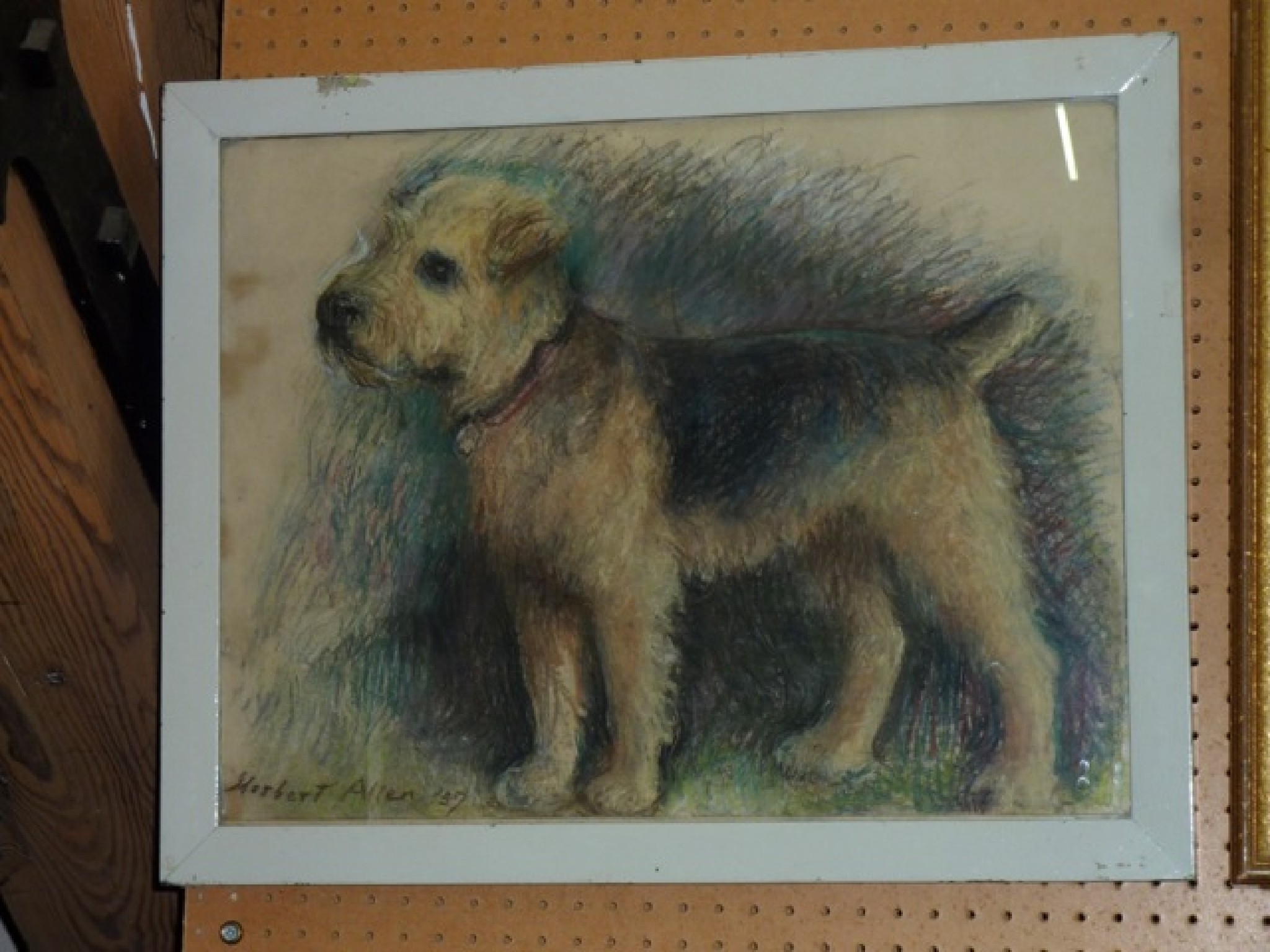 Appraisal: A pastel study of a standing Airedale terrier signed bottom