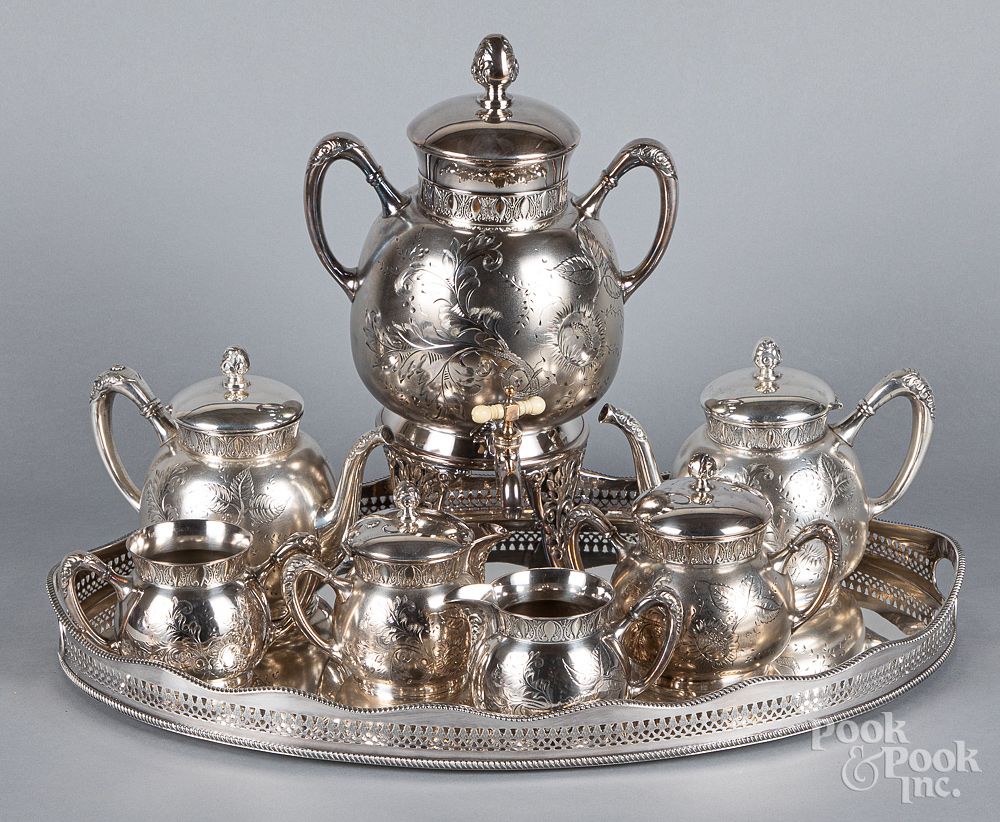 Appraisal: Pairpoint silver plated tea service Pairpoint silver plated tea service