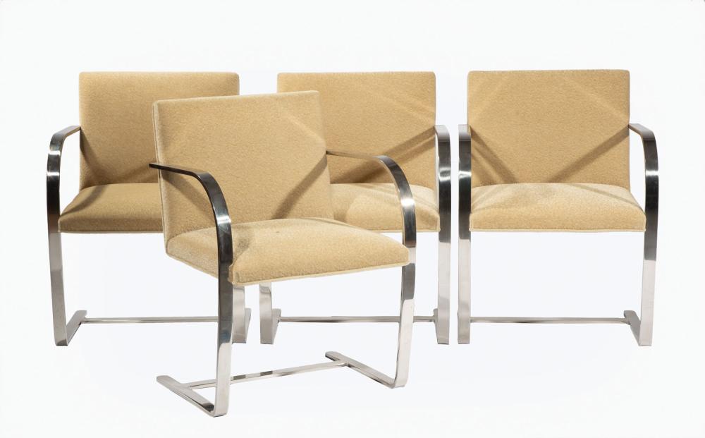 Appraisal: Four Mies van der Rohe Brno Armchairs Knoll labeled Donghia