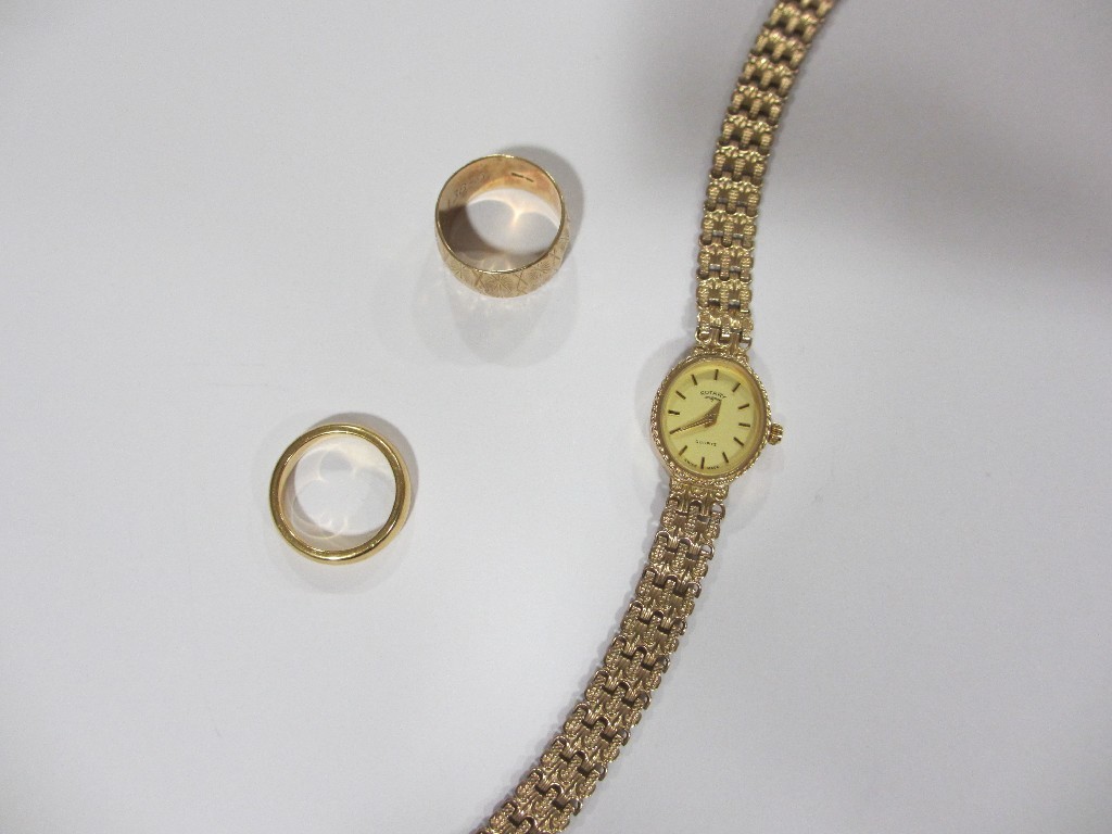 Appraisal: Lot comprising a ladies ct gold bracelet watch by Rotary