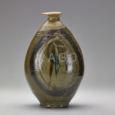 Appraisal: ANTONIO PRIETO - Ovoid glazed stoneware vase California Signed A