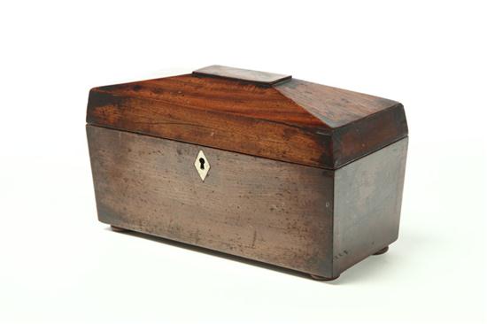 Appraisal: TEA CADDY England st half- th century mahogany and mahogany