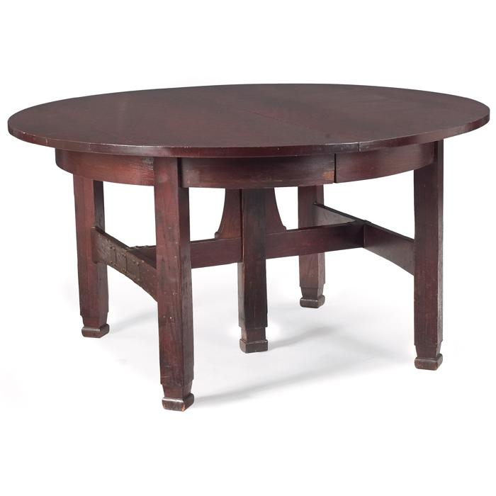 Appraisal: Stickley Brothers dining table English influenced form with a circular