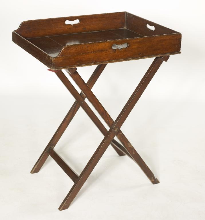 Appraisal: th CENTURY MAHOGANY BUTLER'S TRAY ON STAND of characteristic form