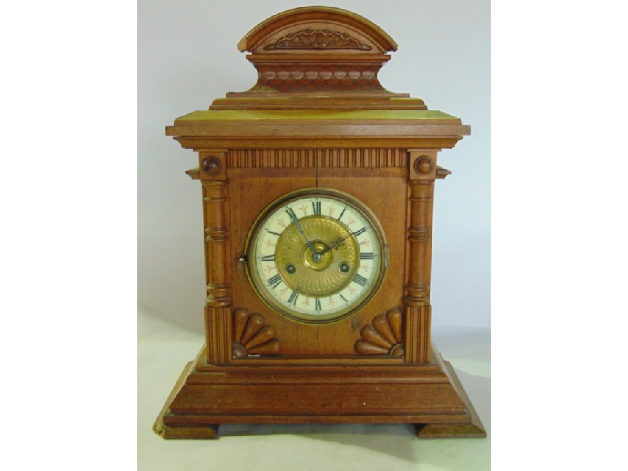 Appraisal: A late th century oak bracket clock with split spindle