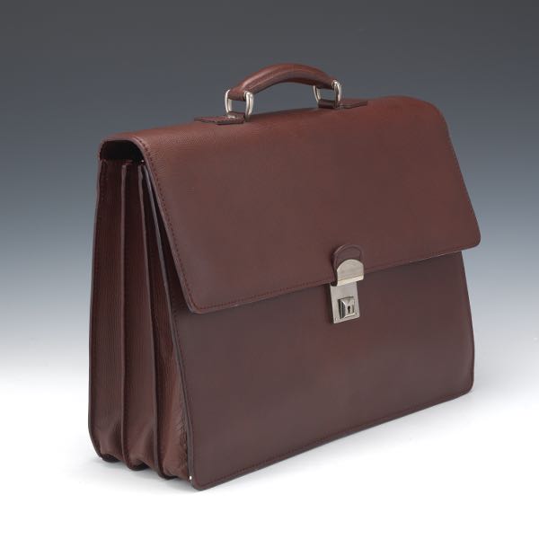 Appraisal: PINEIDER BURGUNDY LEATHER BRIEF CASE x x Classic accordion style