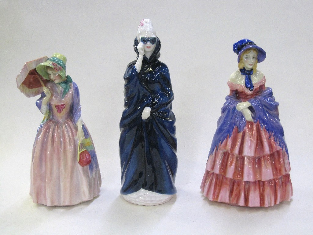 Appraisal: Three Royal Doulton figures 'Miss Demure' HN 'A Victorian Lady'