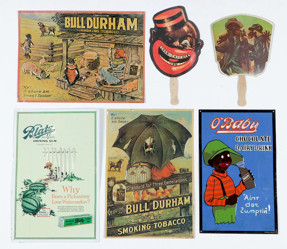 Appraisal: Estate Collection of Vintage Black Memorabilia Signs Estate Collection of