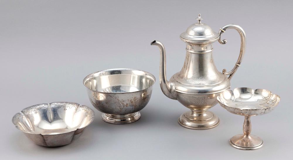 Appraisal: FOUR PIECES OF SILVER HOLLOWWARE APPROX TOTAL TROY OZ FOUR