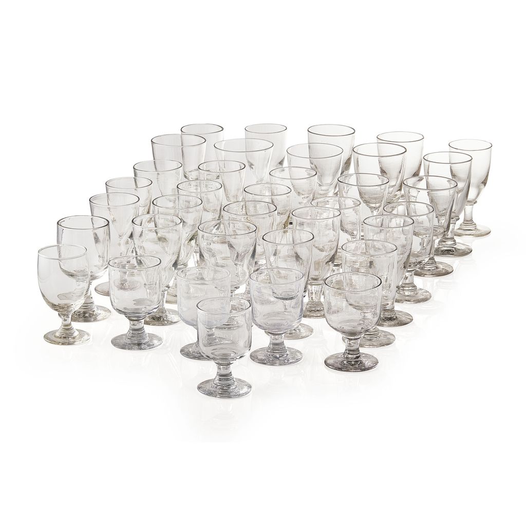 Appraisal: LARGE GROUP OF GLASS RUMMERS AND STEMWARE TH AND TH