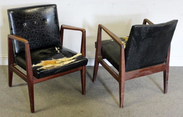 Appraisal: Midcentury Pair of Jens Risom Arm Chairs From a Scarsdale