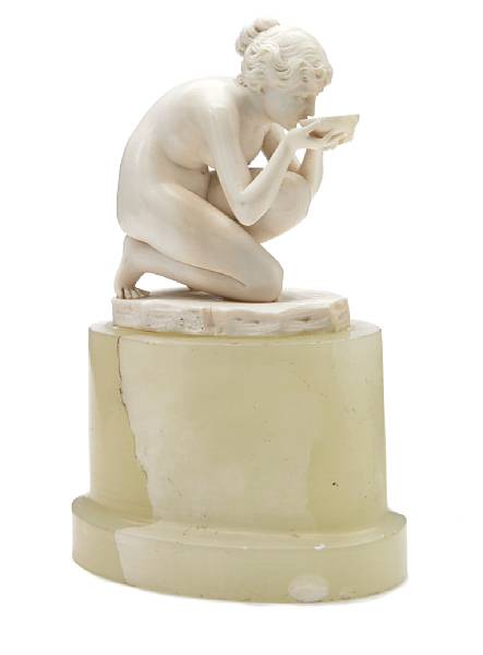 Appraisal: Ferdinand Fritz Preiss German - Girl Drinking model carved ivory