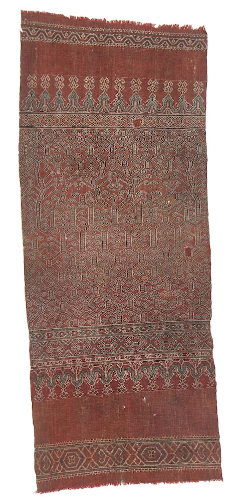 Appraisal: Rare th C Pua Kumbu Sungkit Textile Borneo th century