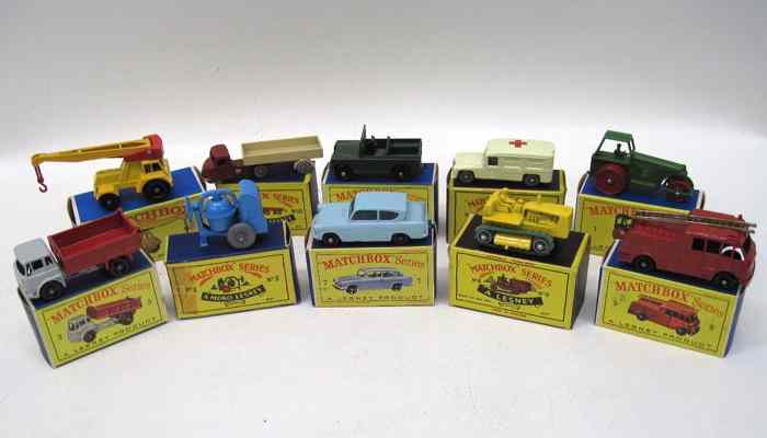 Appraisal: TEN MATCHBOX VEHICLES in boxes Moko Lesney boxes Cement Mixer