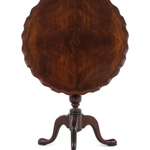 Appraisal: A Queen Anne Style Walnut Tilt-Top Tea Table th Century