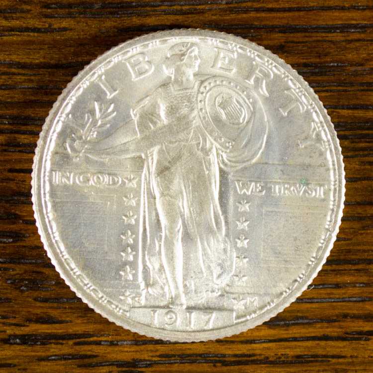 Appraisal: -S U S STANDING LIBERTY SILVER QUARTER type a with