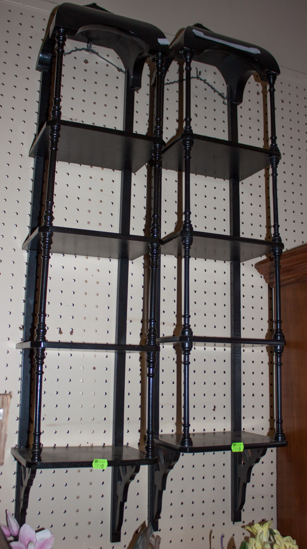 Appraisal: Pair of Chinese style hanging shelves