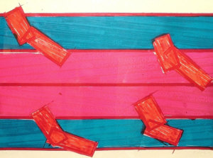 Appraisal: Richard Smith b - Abstract in red and blue screenprint