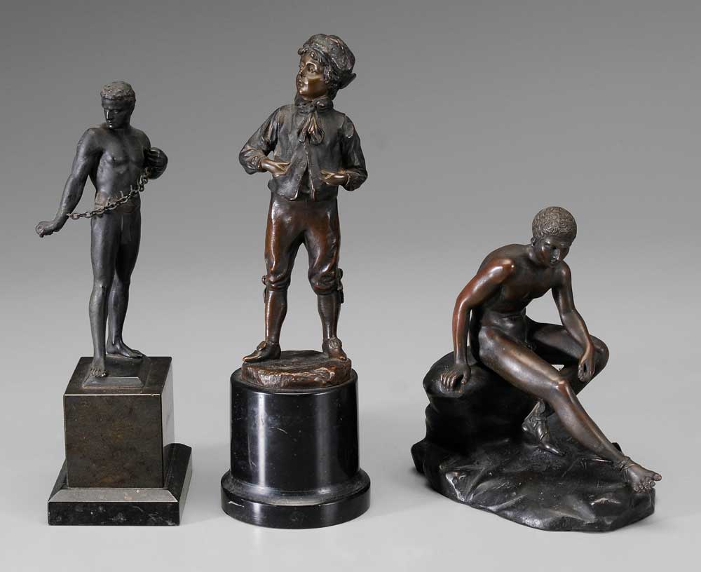 Appraisal: Three Bronzes Continental late th and early th century A