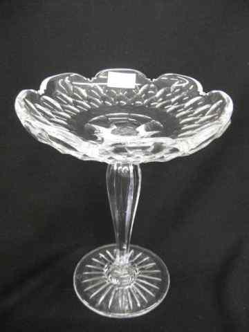 Appraisal: Cut Glass Tall Compote honeycomb design brilliant period teardrop steam