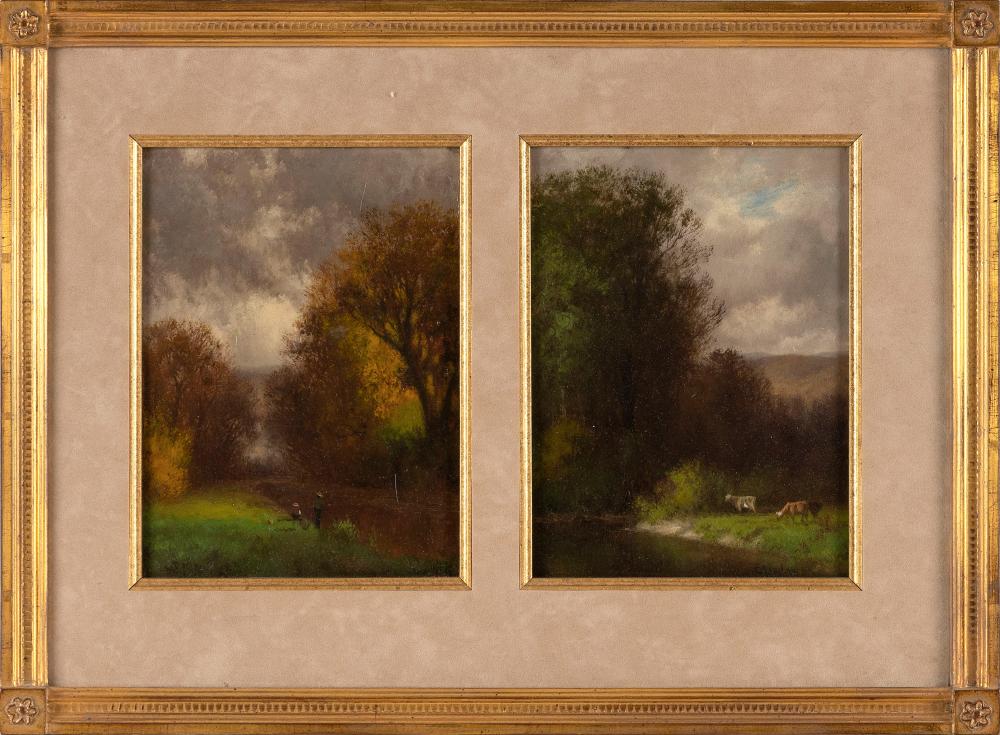 Appraisal: CHARLES T PHELAN AMERICA - TWO LANDSCAPE STUDIES OILS ON