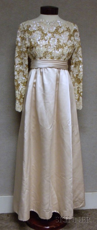 Appraisal: Vintage Elinor Simmons for Malcolm Starr Silk Satin and Beaded