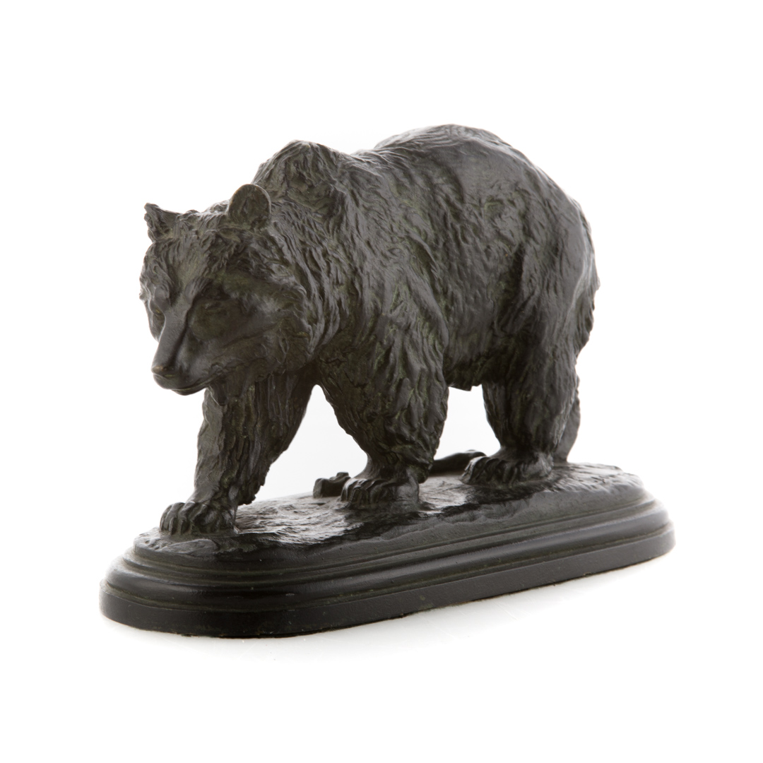 Appraisal: Isadore Bonheur Walking Bear bronze French - Signed in cast