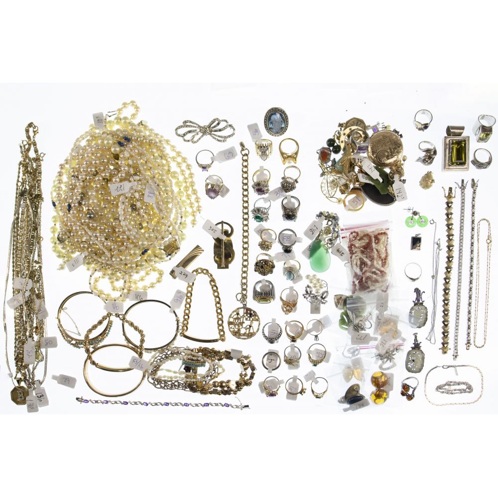 Appraisal: SILVER AND COSTUME JEWELRY ASSORTMENTIncluding silver necklace bracelet pendant ring