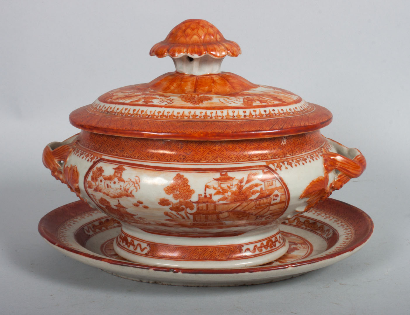 Appraisal: Chinese Export orange Nanking sauce tureen fourth quarter- th century