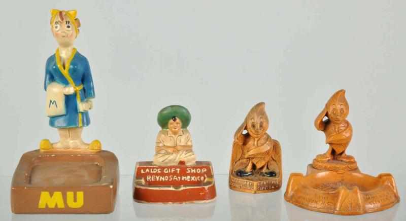 Appraisal: Lot of Figural Ashtrays Description s Includes one plaster Sorority