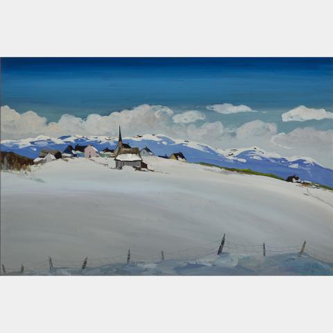 Appraisal: LOUIS TREMBLAY HIVER AU VILLAGE DE ST-HILARION acrylic on canvas