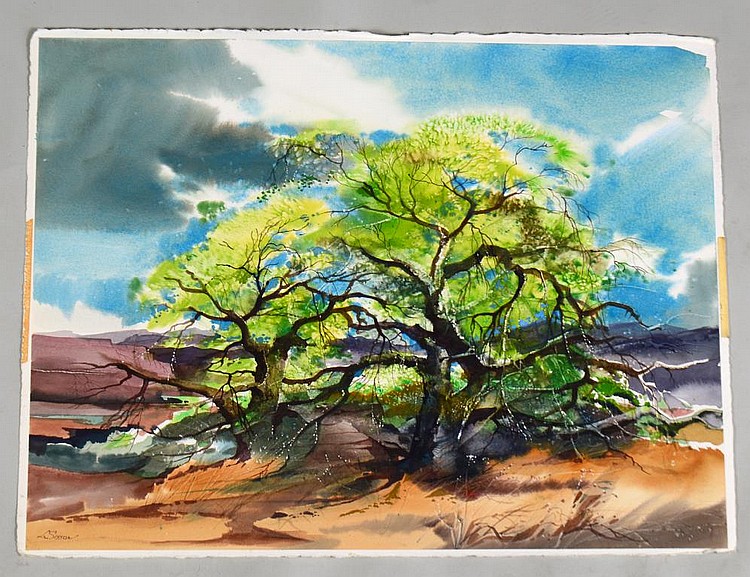 Appraisal: LAURENCE SISSON AMERICAN - Spring Cottonwoods Signed l l Verso