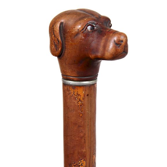 Appraisal: Dog Folk Cane- - Exclusive on Bidsquare Dog Folk Cane-