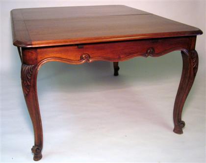 Appraisal: Louis XVI style walnut dining table The rectangular top over