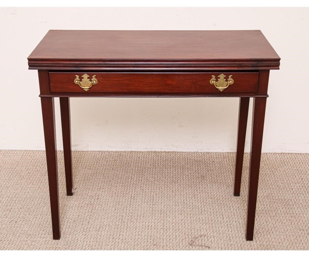 Appraisal: Philadelphia Chippendale style mahogany card table with rectangular top and