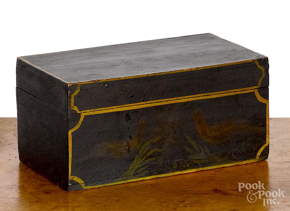 Appraisal: New England painted pine dresser box New England painted pine