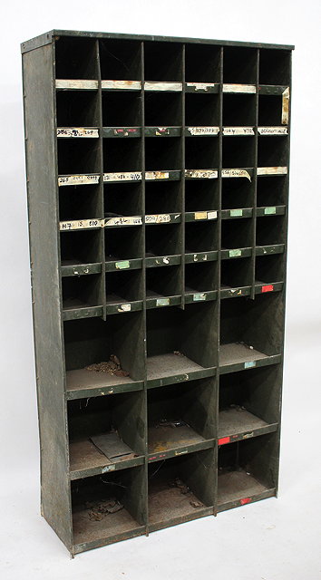 Appraisal: A TH CENTURY STEEL AND PAINTED MULTI-DIVISIONAL TOOL CABINET with