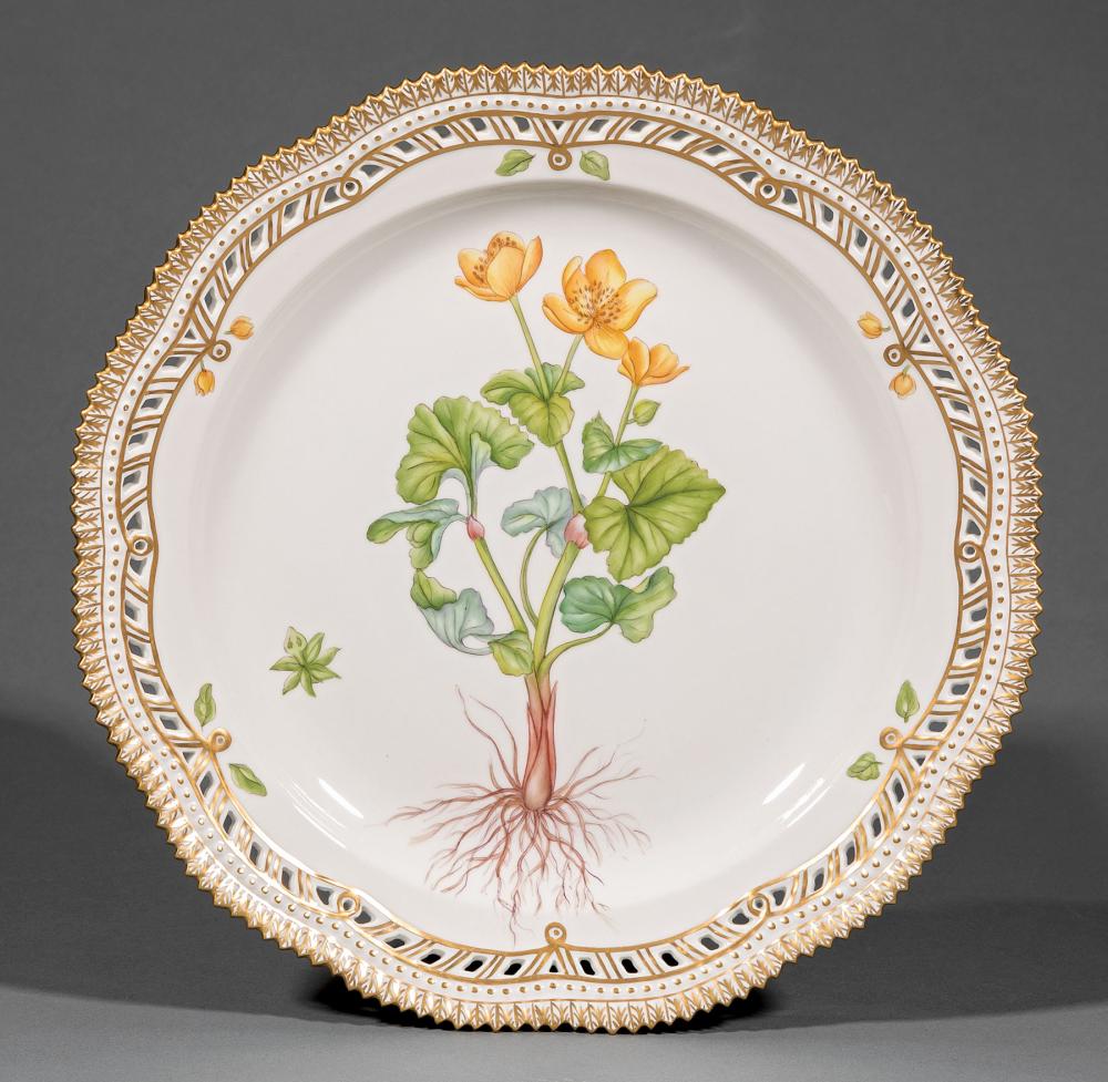 Appraisal: Royal Copenhagen Flora Danica Porcelain Cake Plate No dated -