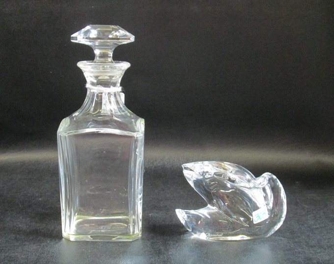 Appraisal: BACCARAT CRYSTAL DECANTER AND PAPERWEIGHT two pieces decanter with stopper