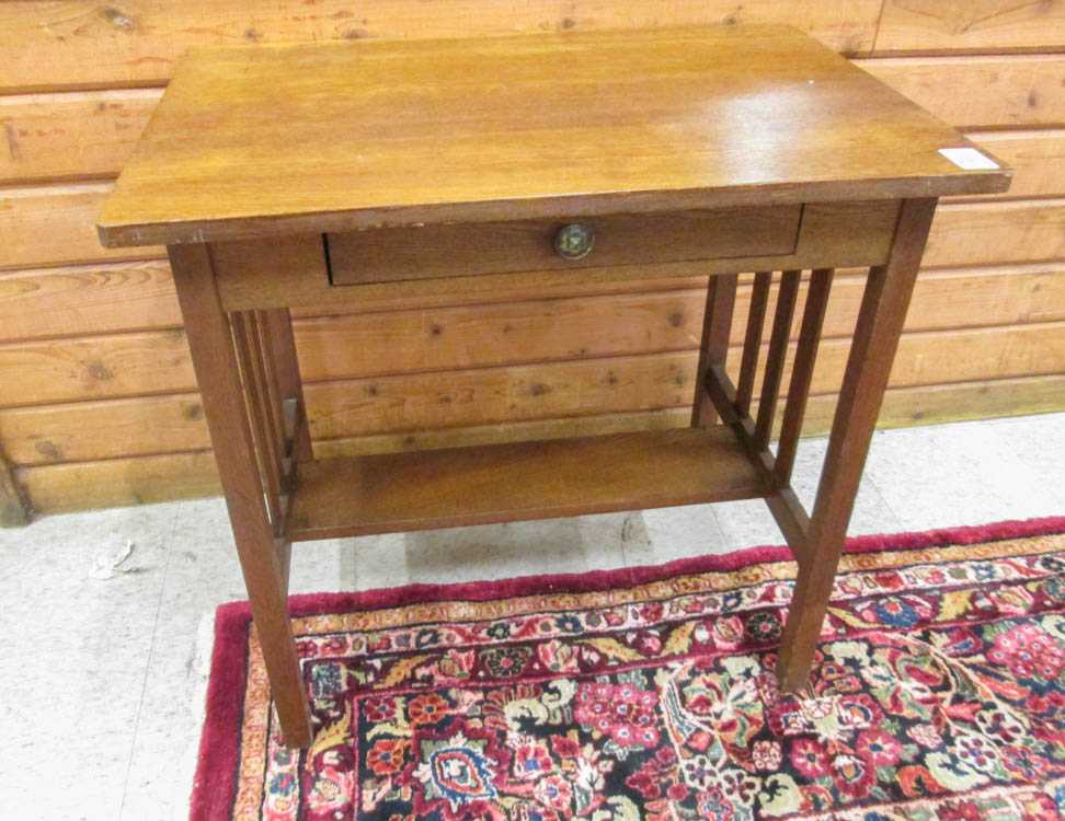 Appraisal: MISSION OAK WRITING TABLE American early th century having a