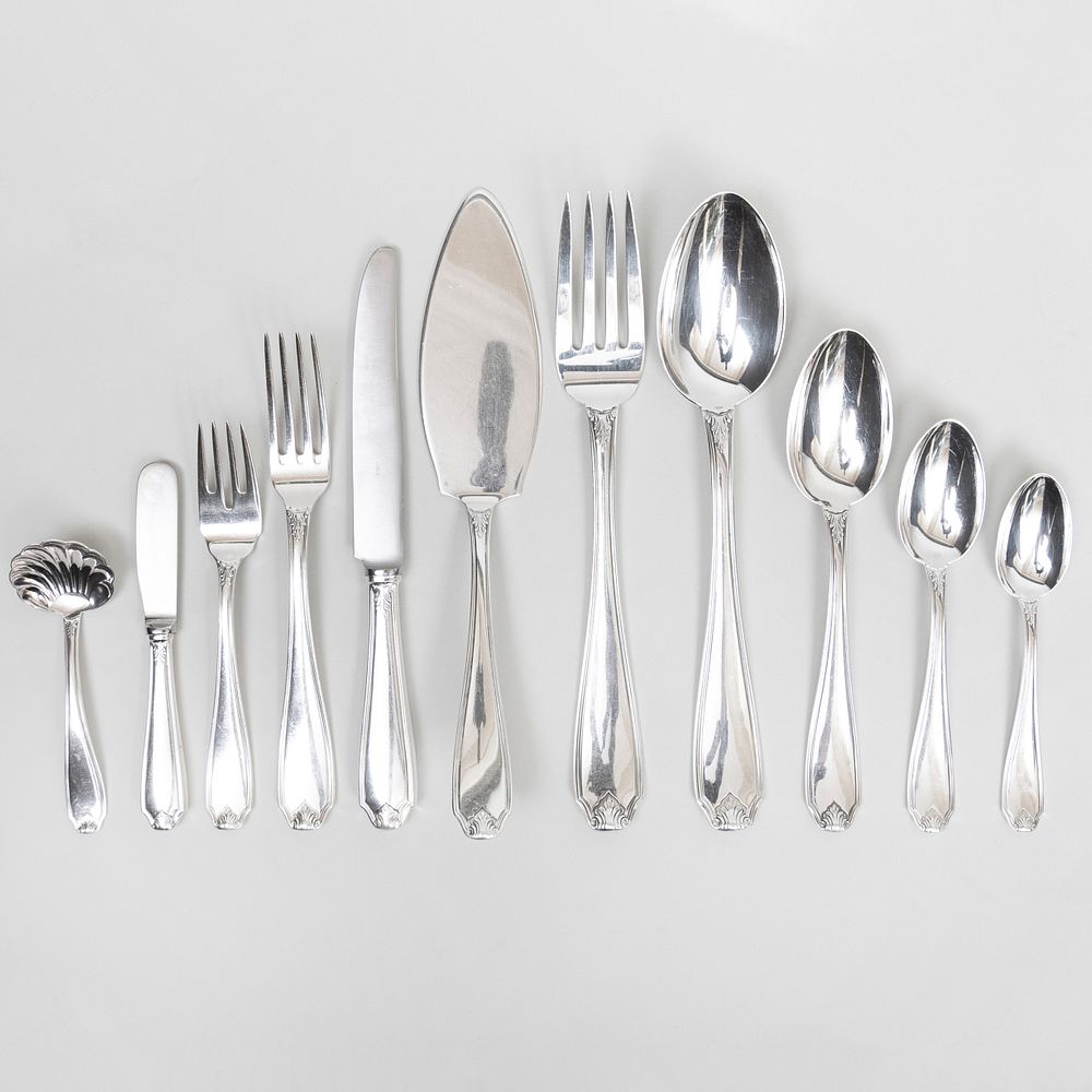 Appraisal: Buccellati Silver Plate Flatware Service Comprising Twelve dinner knives with