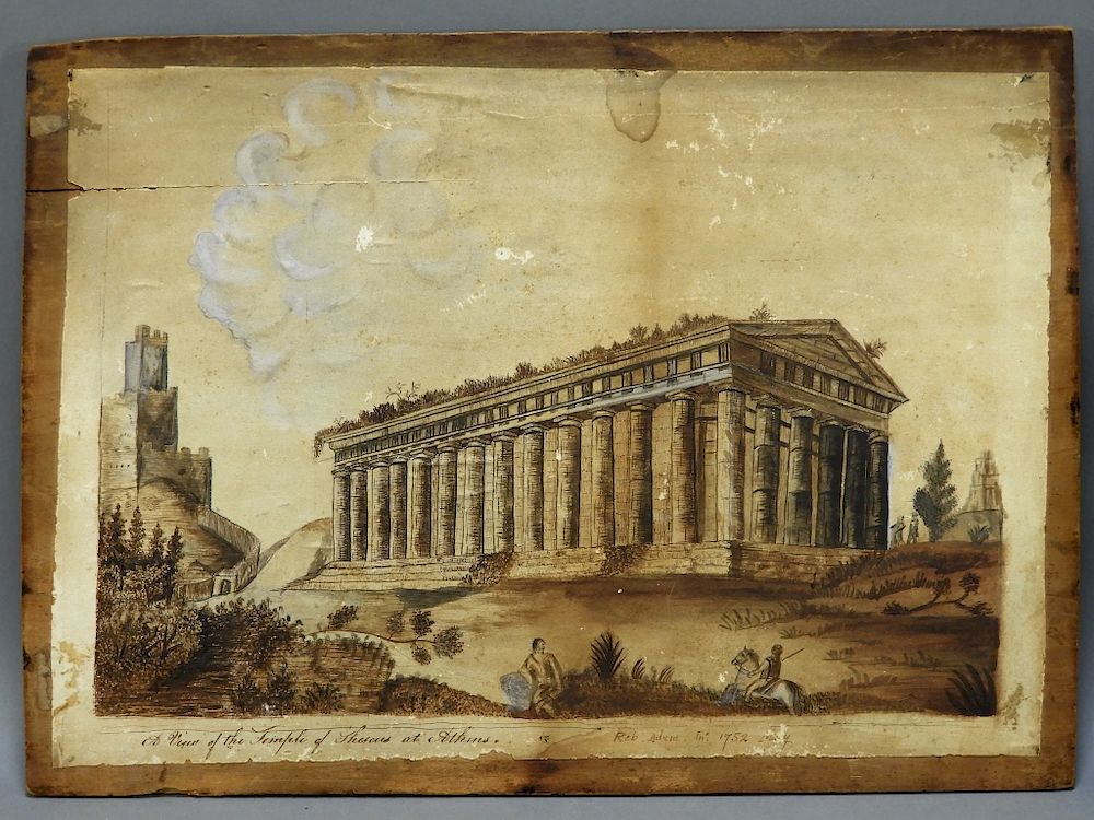 Appraisal: Robert Adam Theseus Temple Grecian Sepia Drawing Robert Adam England