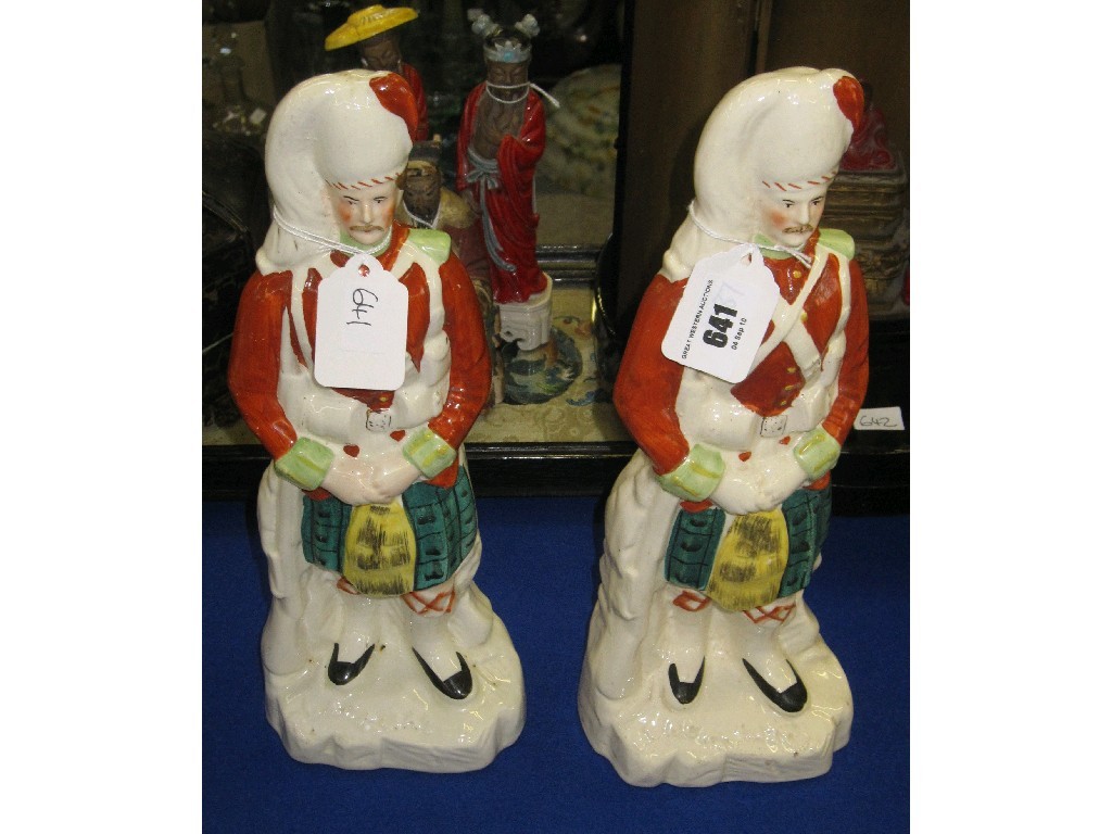 Appraisal: Pair of Staffordshire figure of soldiers 'Blackwatch'