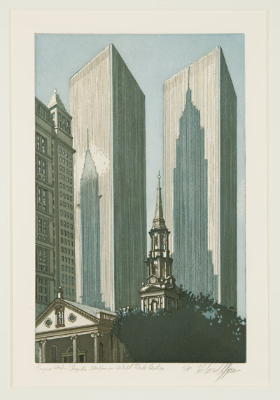 Appraisal: Richard Haas EMPIRE BUILDING Color etching and aquatint Estimate -