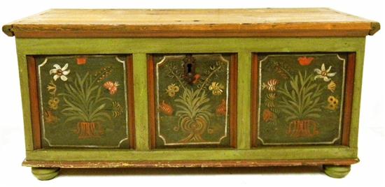 Appraisal: Mid- th C German dowry chest some original paint on