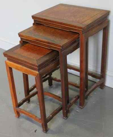 Appraisal: Contemporary Asian Style Nesting Tables From a Scarsdale NY home