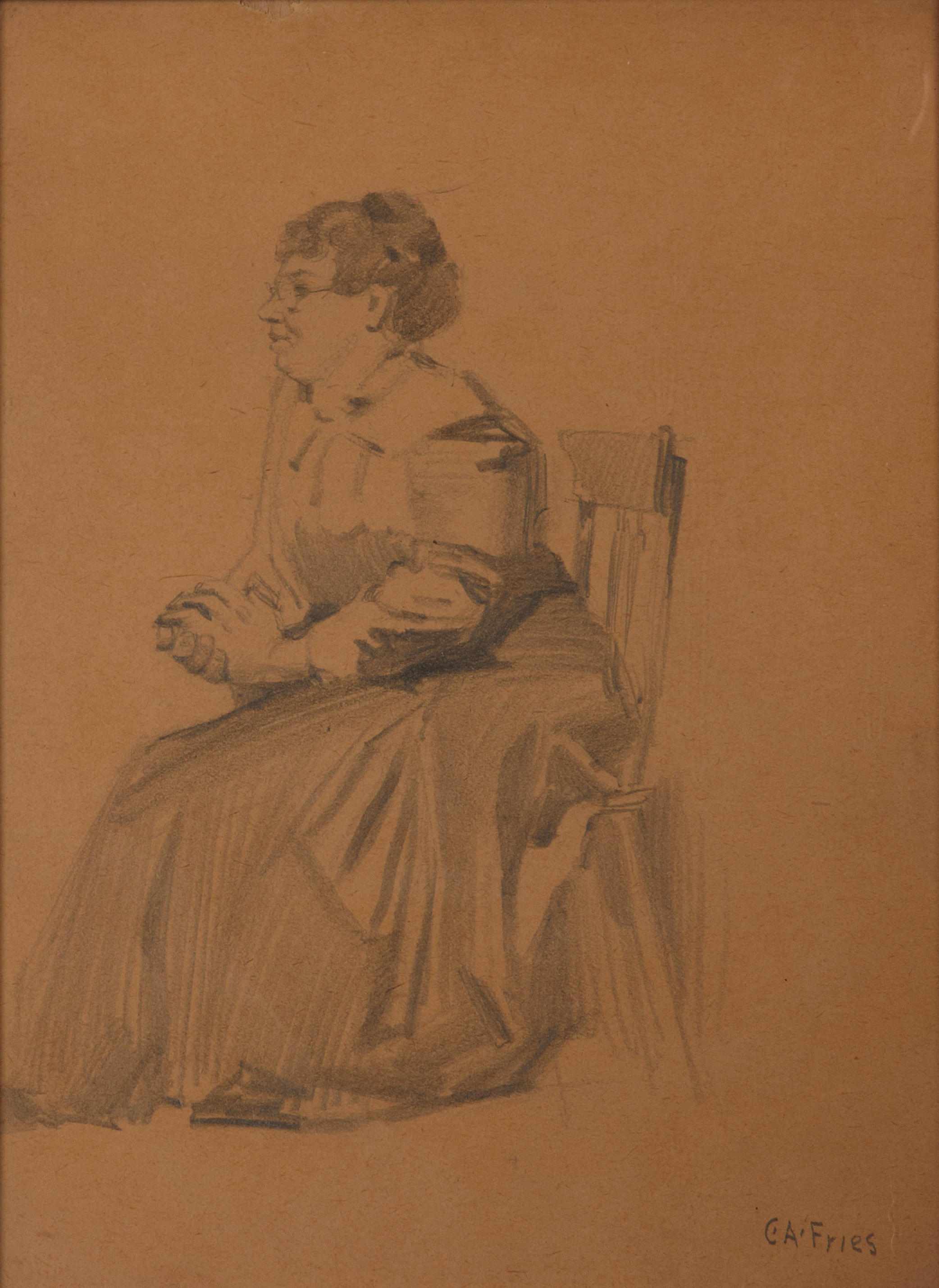 Appraisal: Charles A Fries American - Seated woman signed 'C A