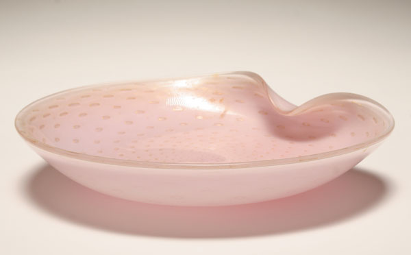 Appraisal: Large Murano pink art glass bowl W