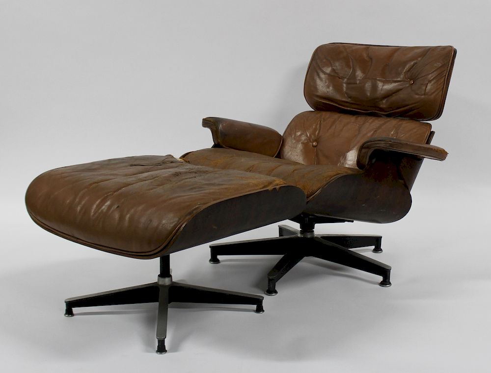 Appraisal: MIDCENTURY Charles and Ray Eames Lounge Chair Chair and Ottoman